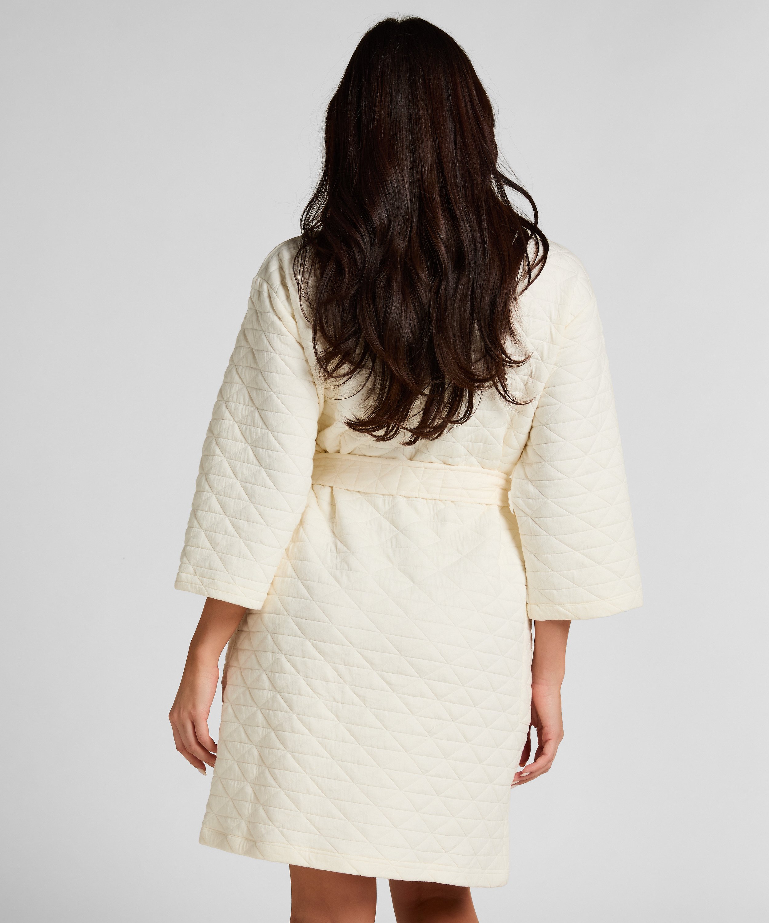 Quilted Robe, White, main