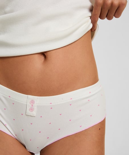 Renee Rib Brazilian Short, White