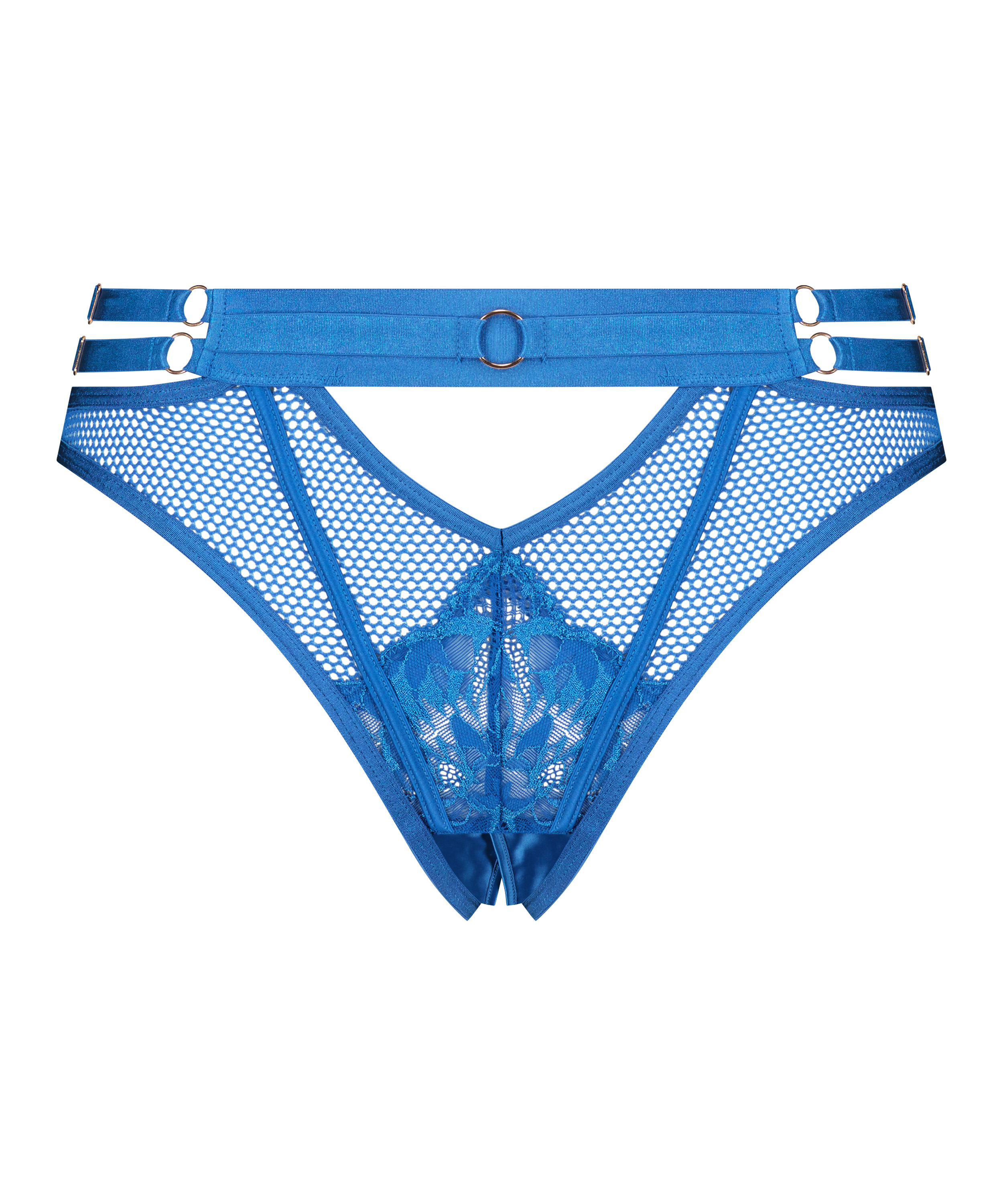 Pleasure Open-Crotch Brazilian Knickers, Blue, main