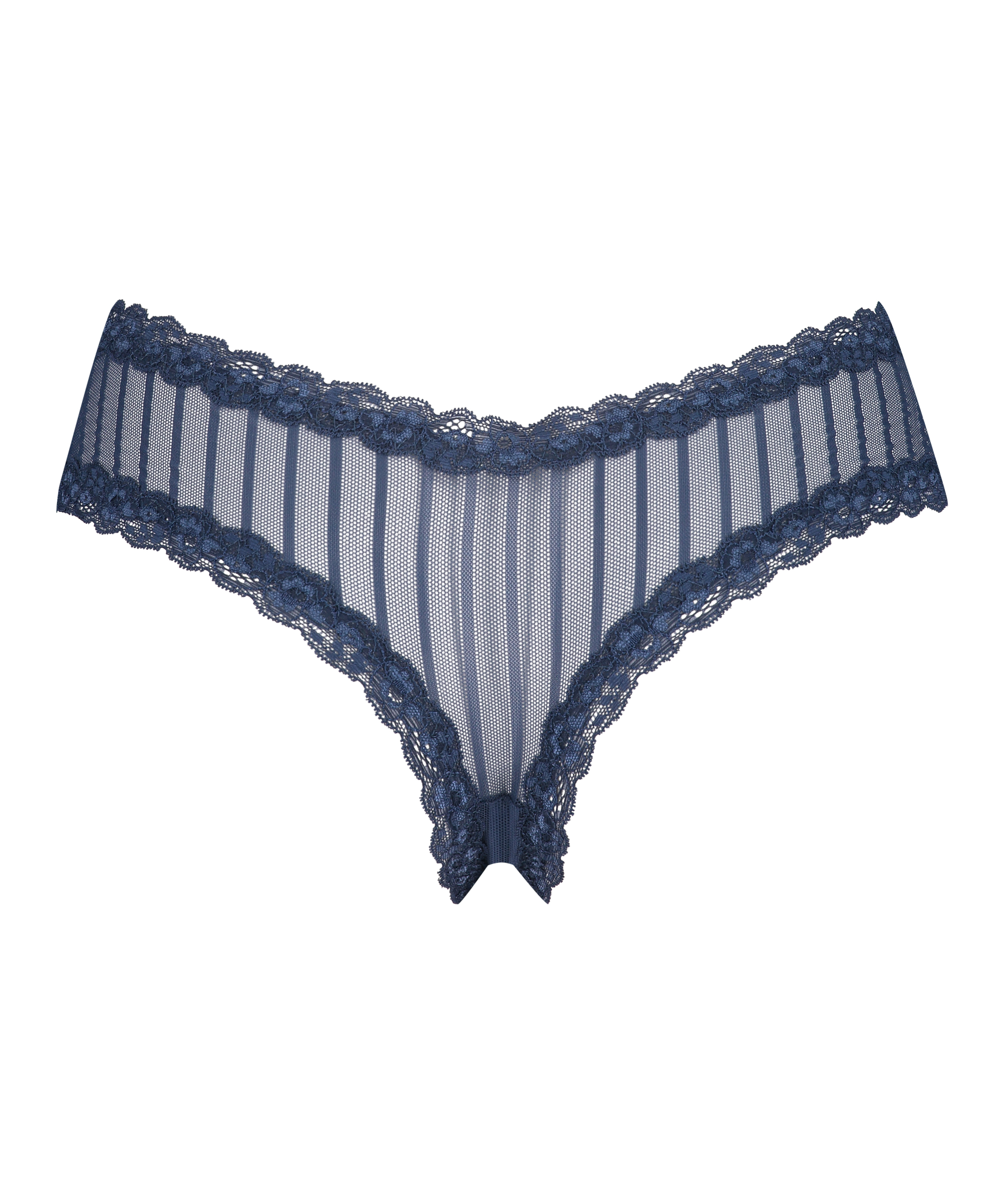 V-shaped Brazilian knickers mesh, Blue, main