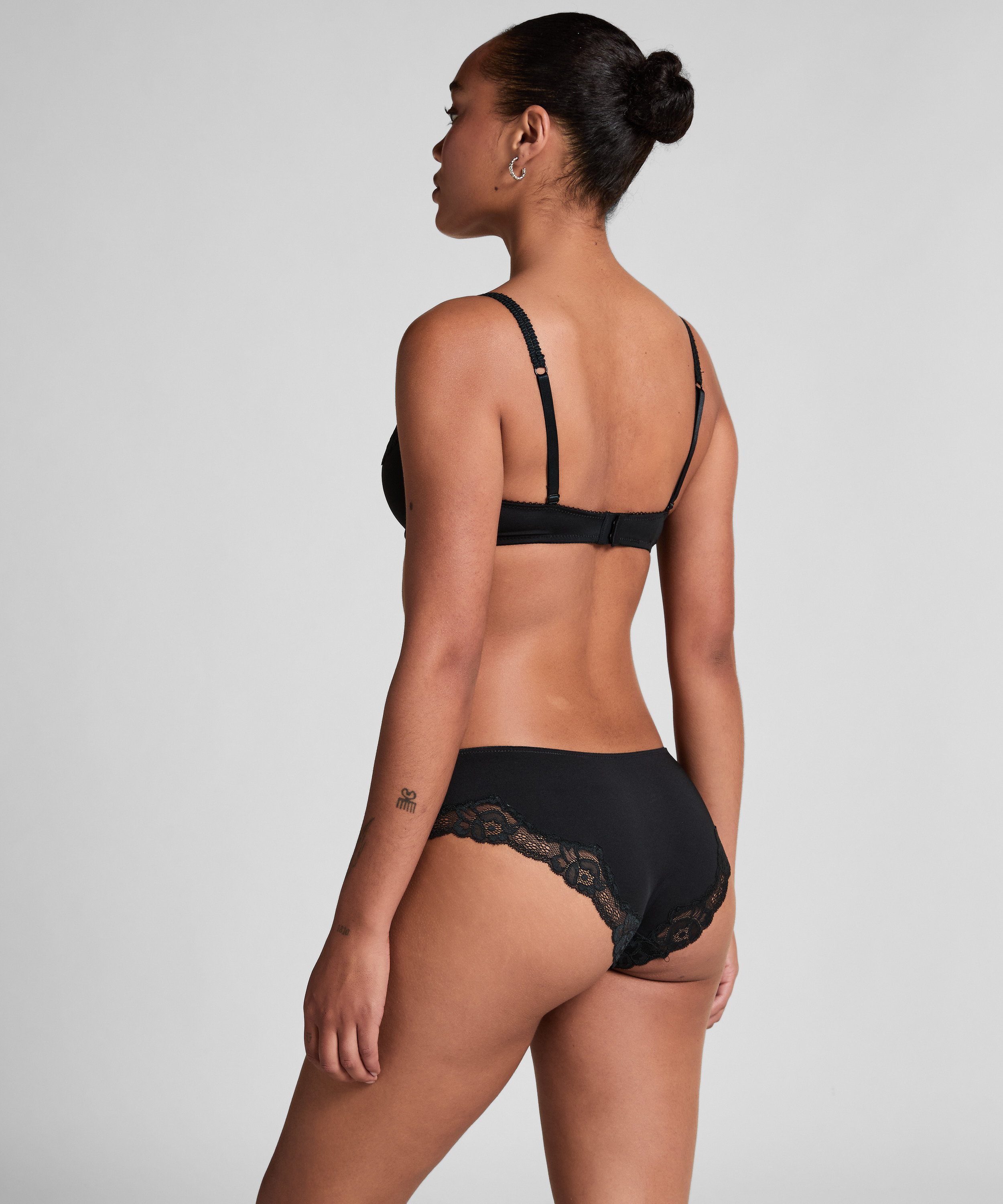 Secret Lace Padded Underwired Bra, Black, main