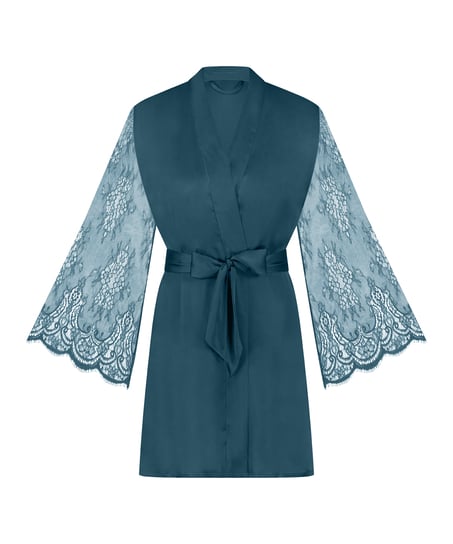 Satin Kimono, Blue