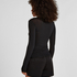 super soft Lace V-Neck shirt with Cashmere, Black
