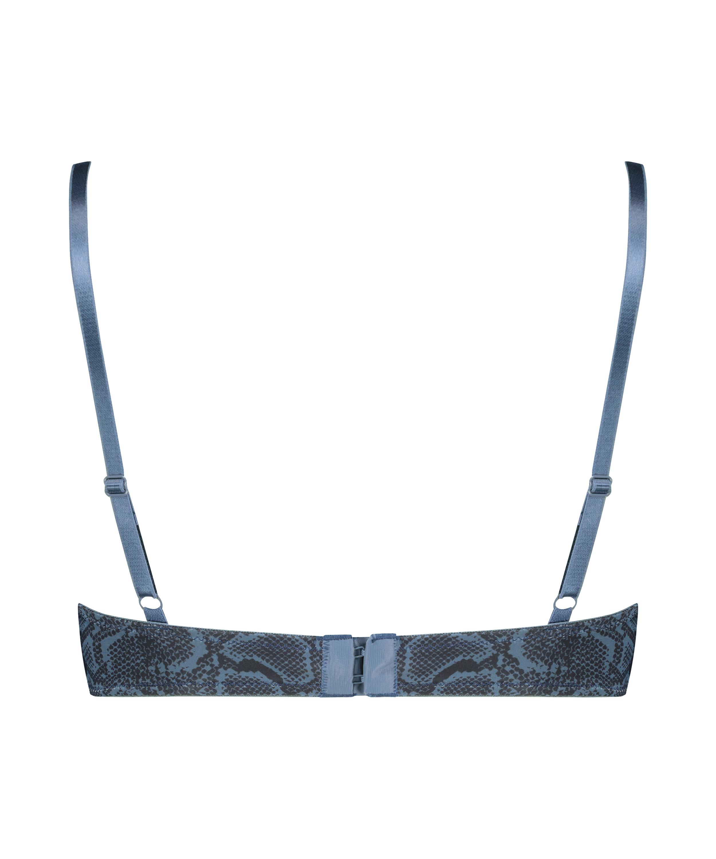 Animal Padded Underwired Bra, Blue, main