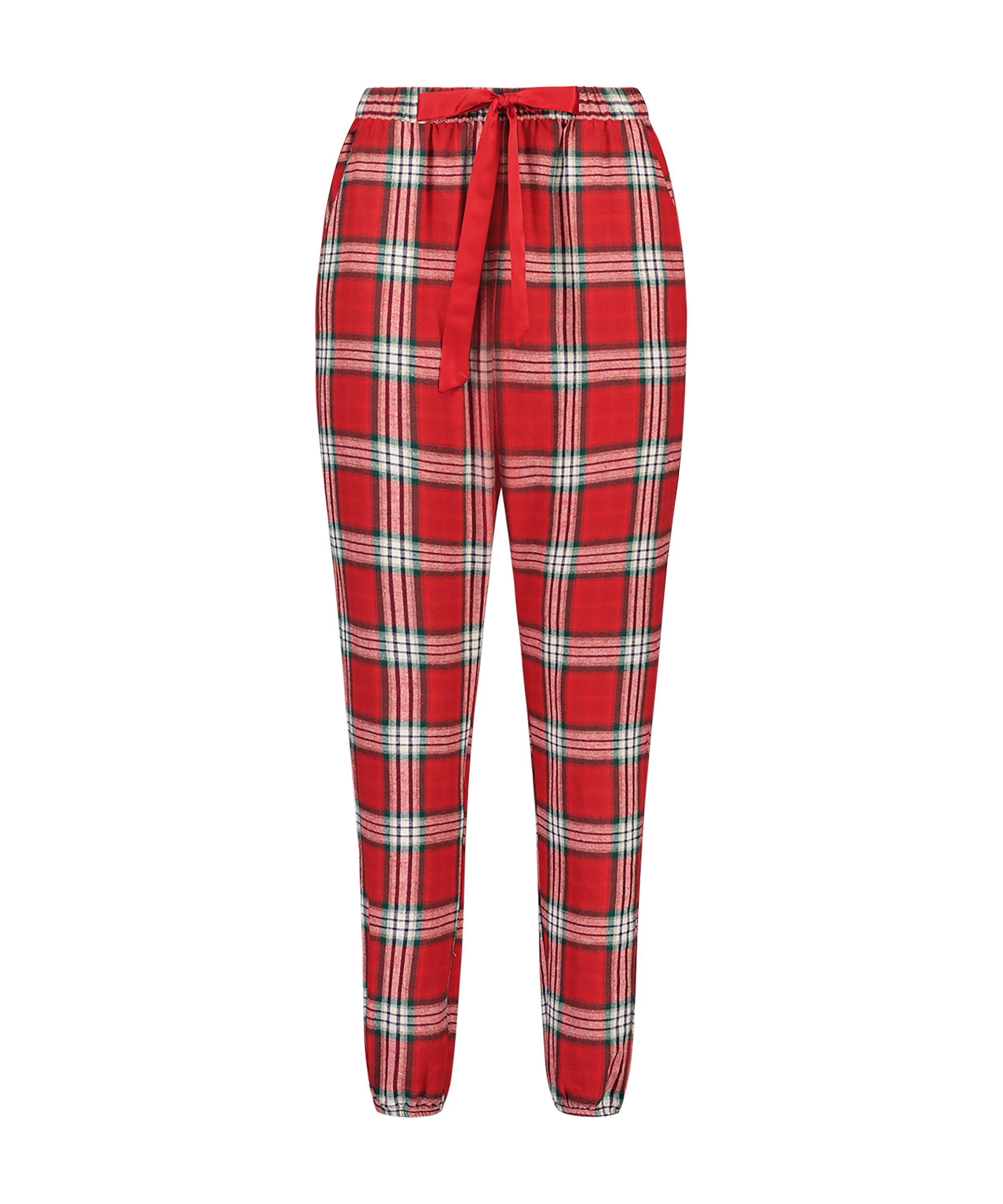 Petite Twill Check Pyjama pants, Red, main