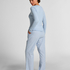 Longsleeved Pyjama Top Henley, Blue