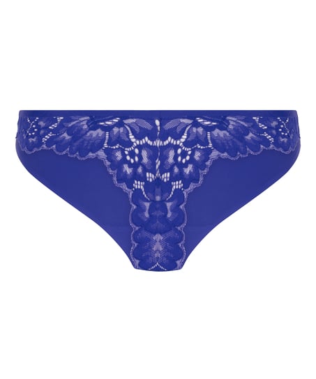Lace Back Invisible Thong, Blue