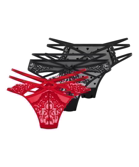 3-pack Thongs, Red