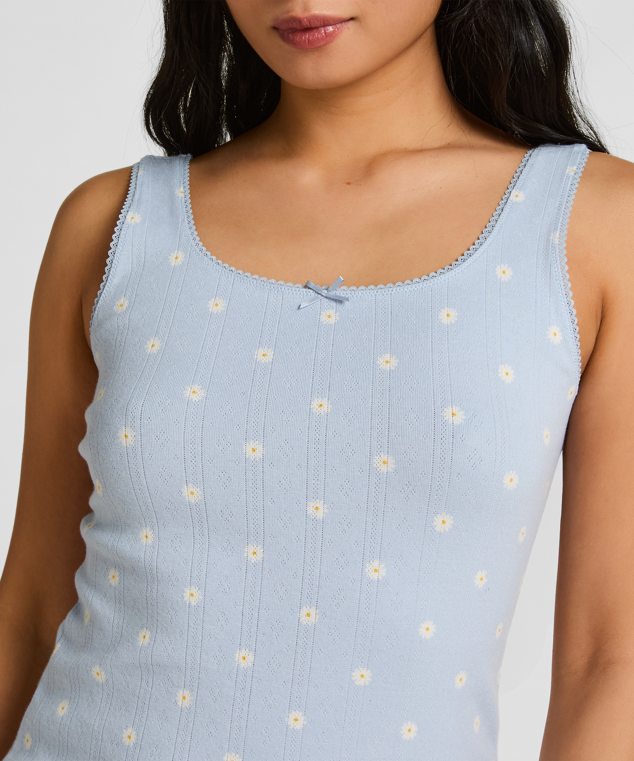 Pointelle Singlet, Blue, main