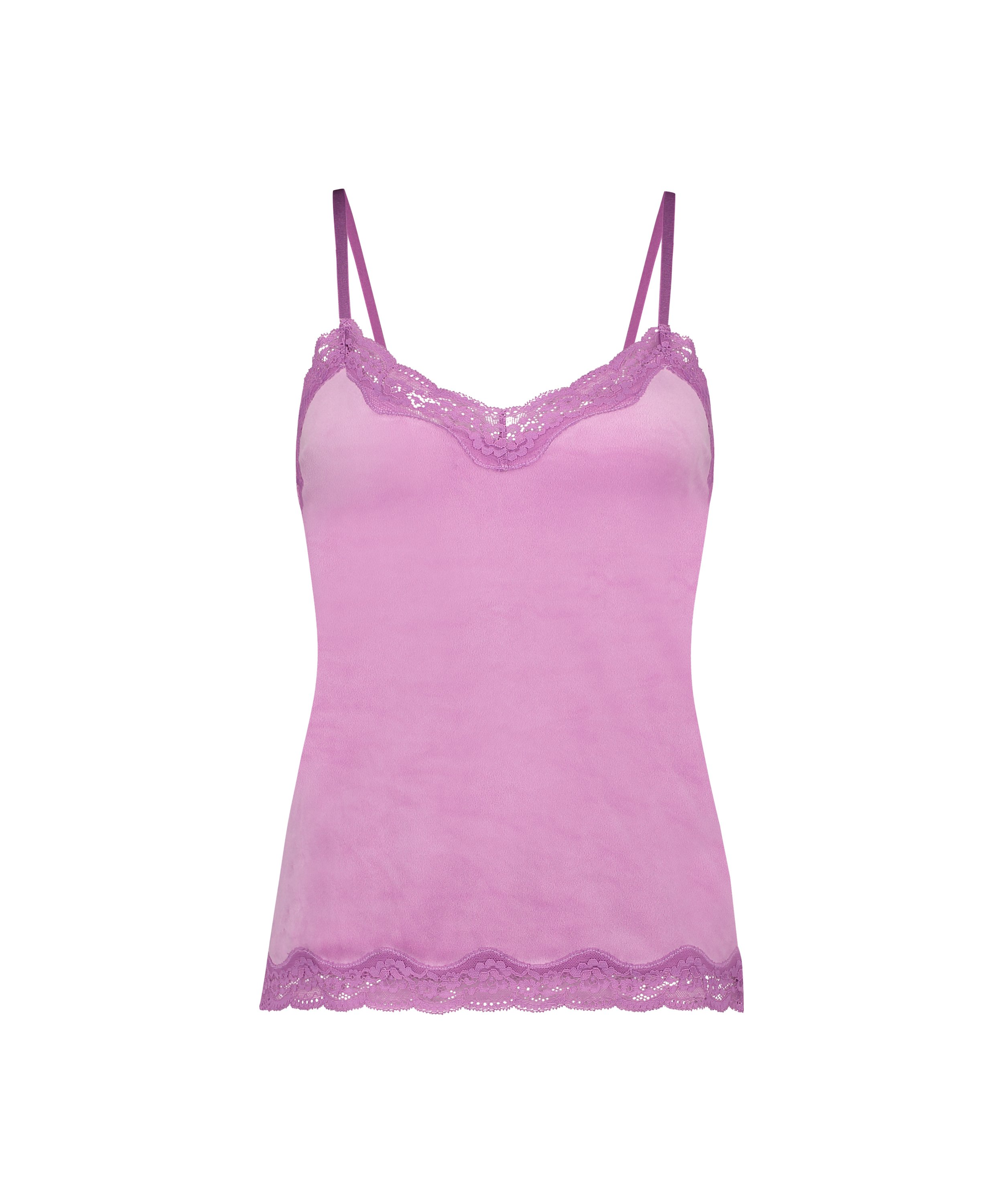 Velours Lace Cami Top, Pink, main