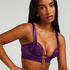 Elsa Padded Underwired Longline Bra, Purple