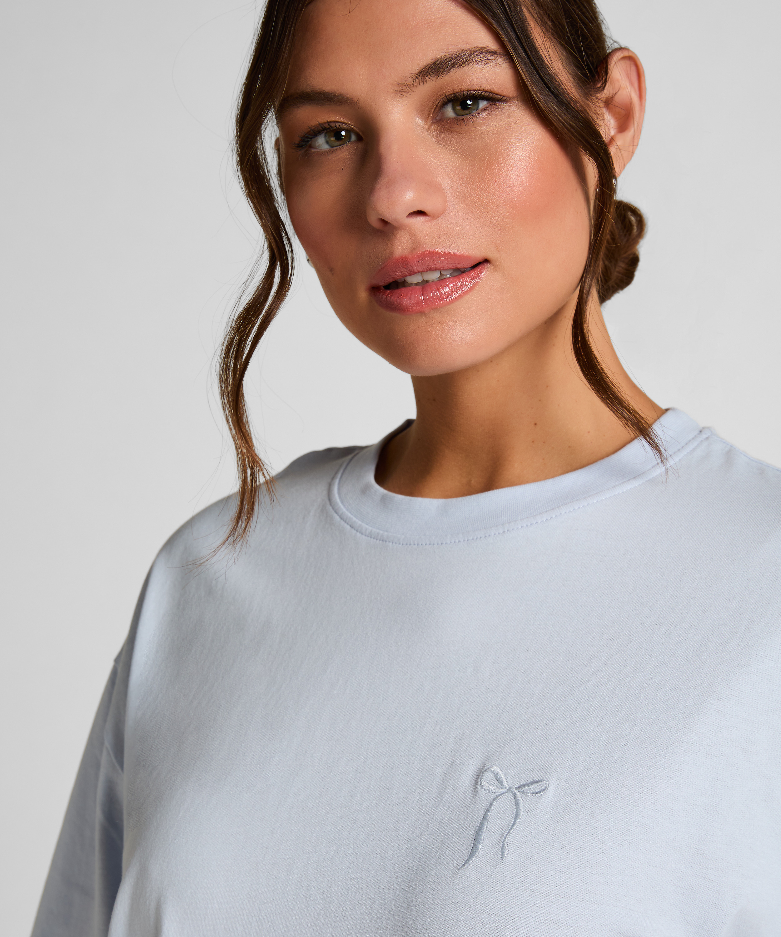 Round Neck Nightshirt, Blue, main