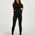 Velour leggings, Black