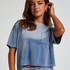Top Velours Pocket, Blue