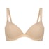 Padded Underwired Bra Satin Fleece, Beige