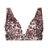 Leopard triangle bikini top, Black