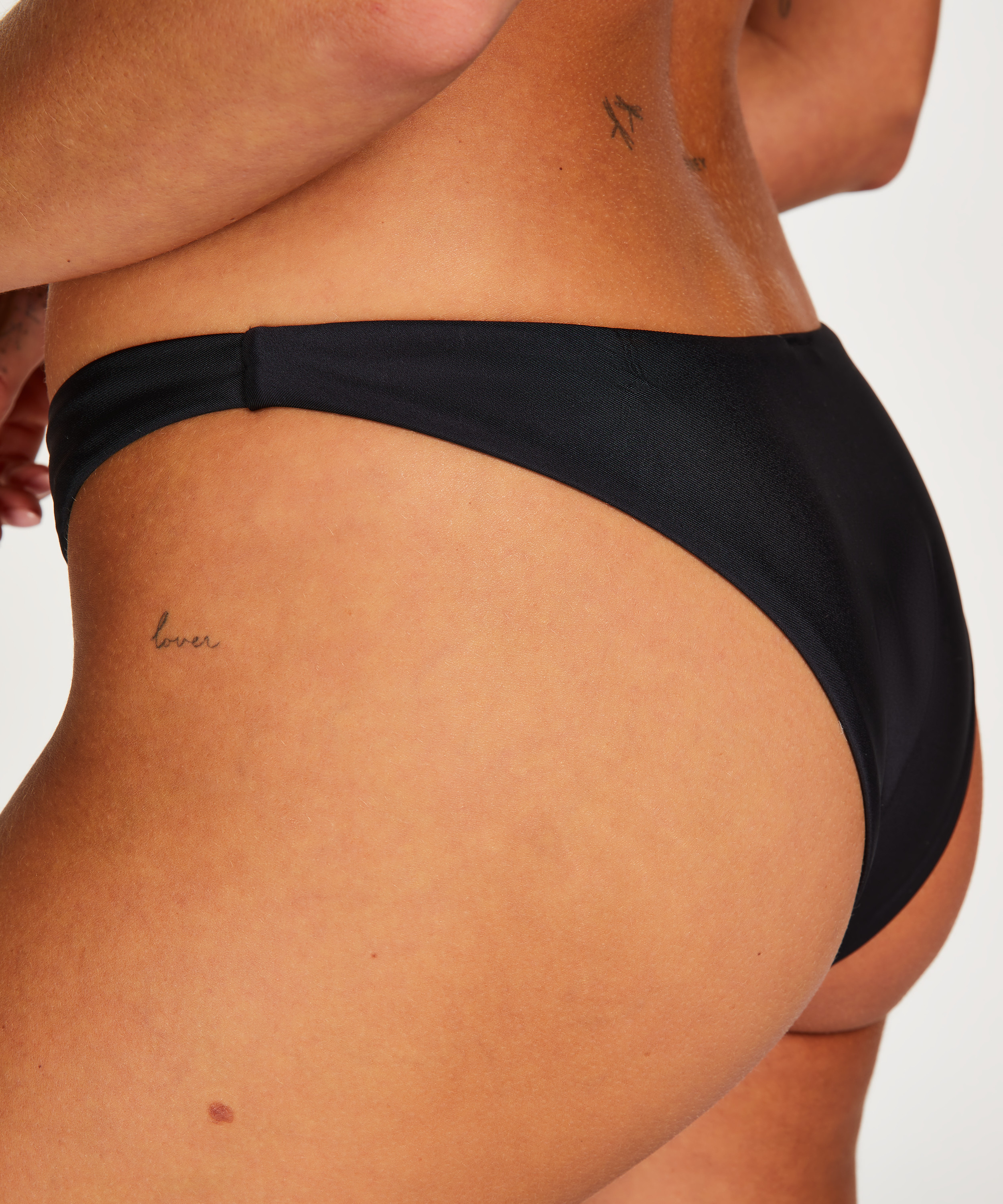 Juicy High Leg Bikini Bottoms, Black, main