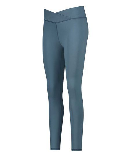 HKMX Crossed High Waisted Leggings, Blue