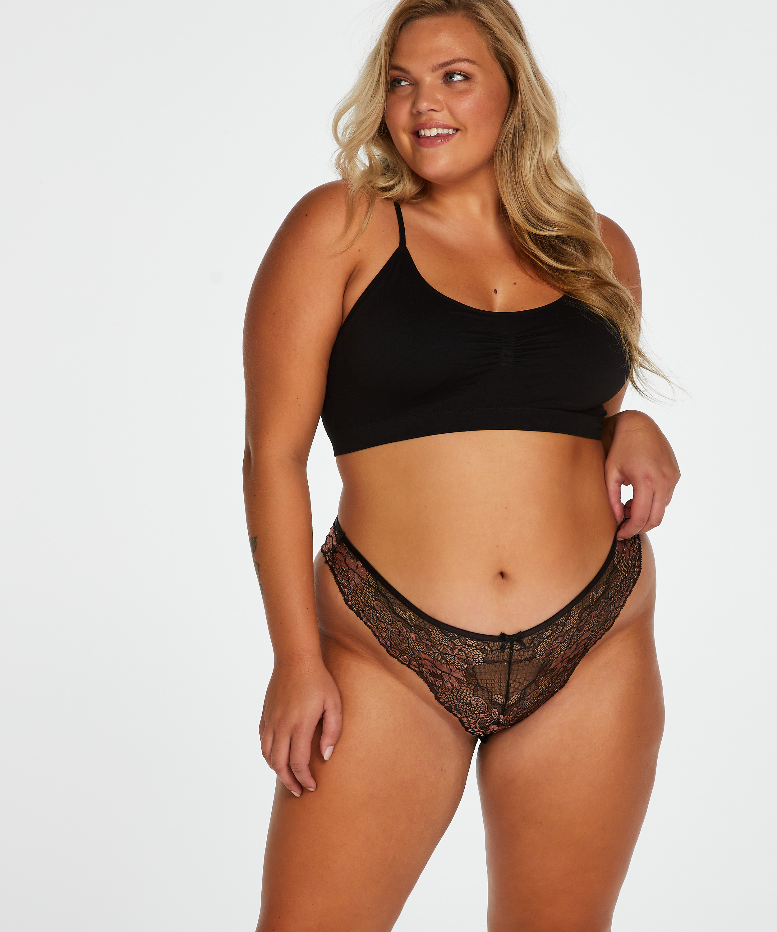 Marineseamless bralette, Black, main