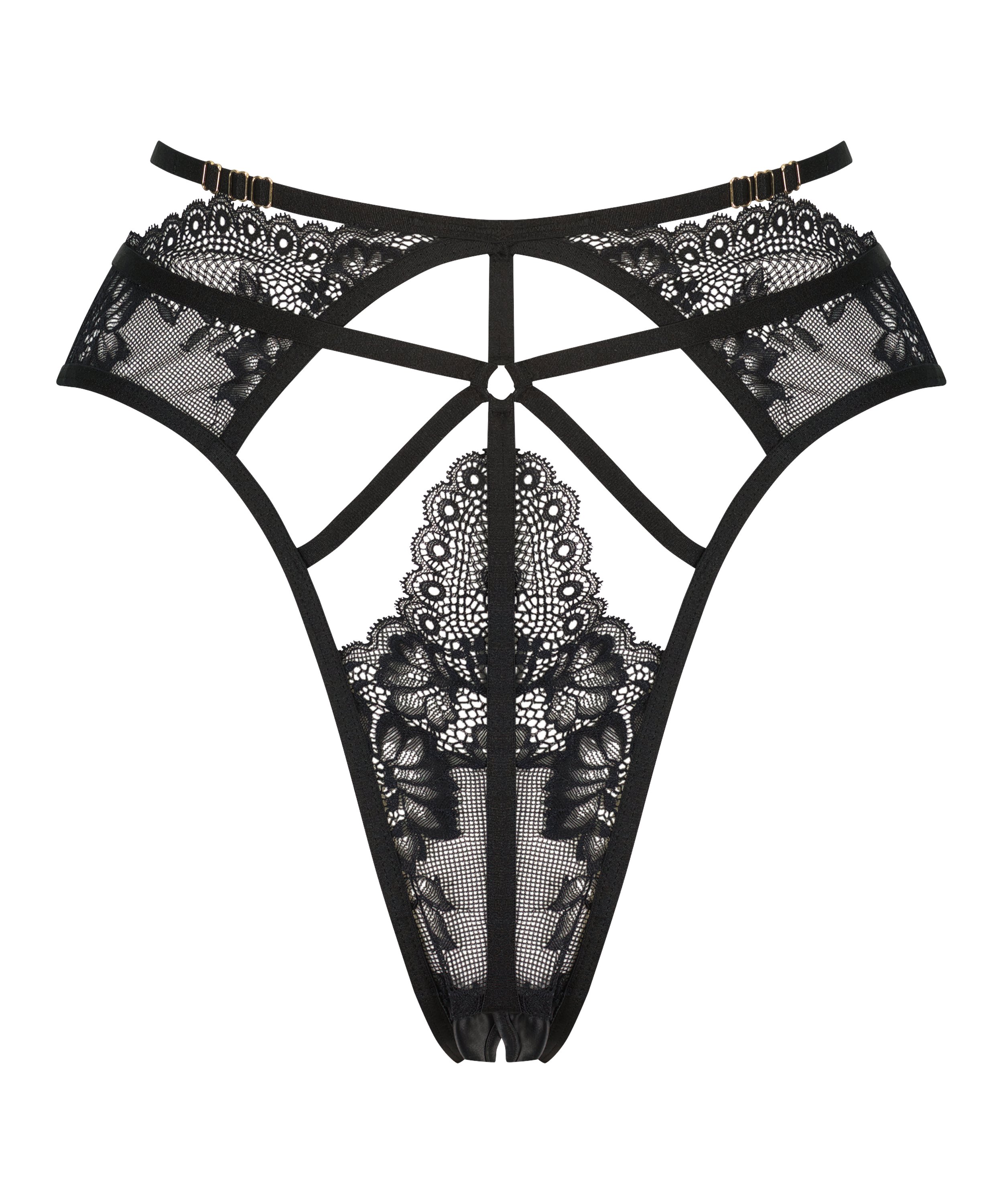 Roxanne Open Crotch Brazilian, Black, main