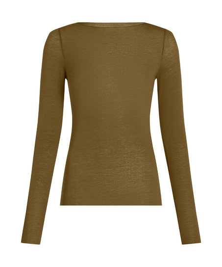 super soft Boatneck shirt with Cashmere, Green