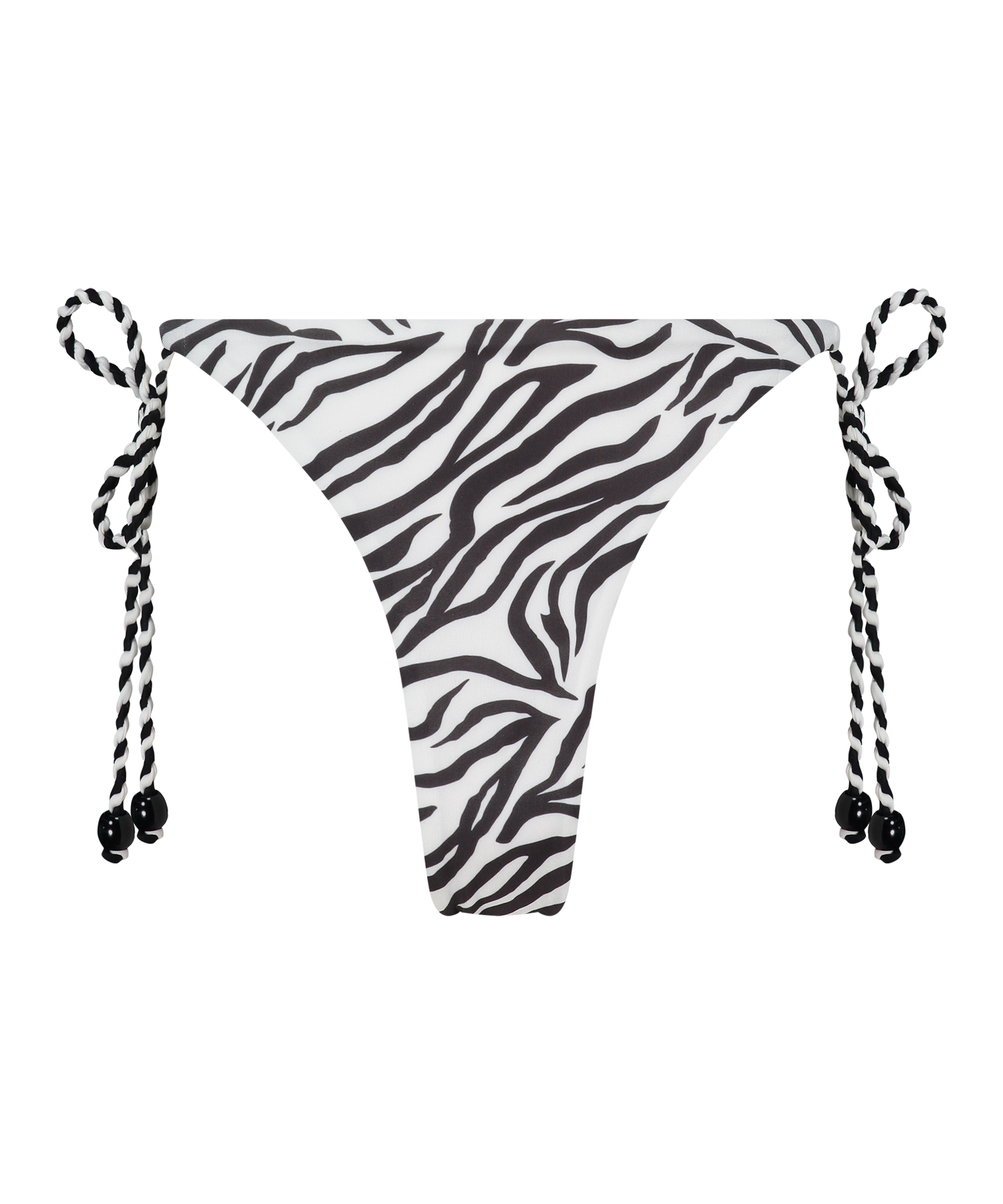 Doha Zebra Cheeky Tanga Bikini Bottoms, White, main