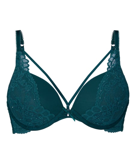Isadora Padded Underwired Push-Up Bra, Green