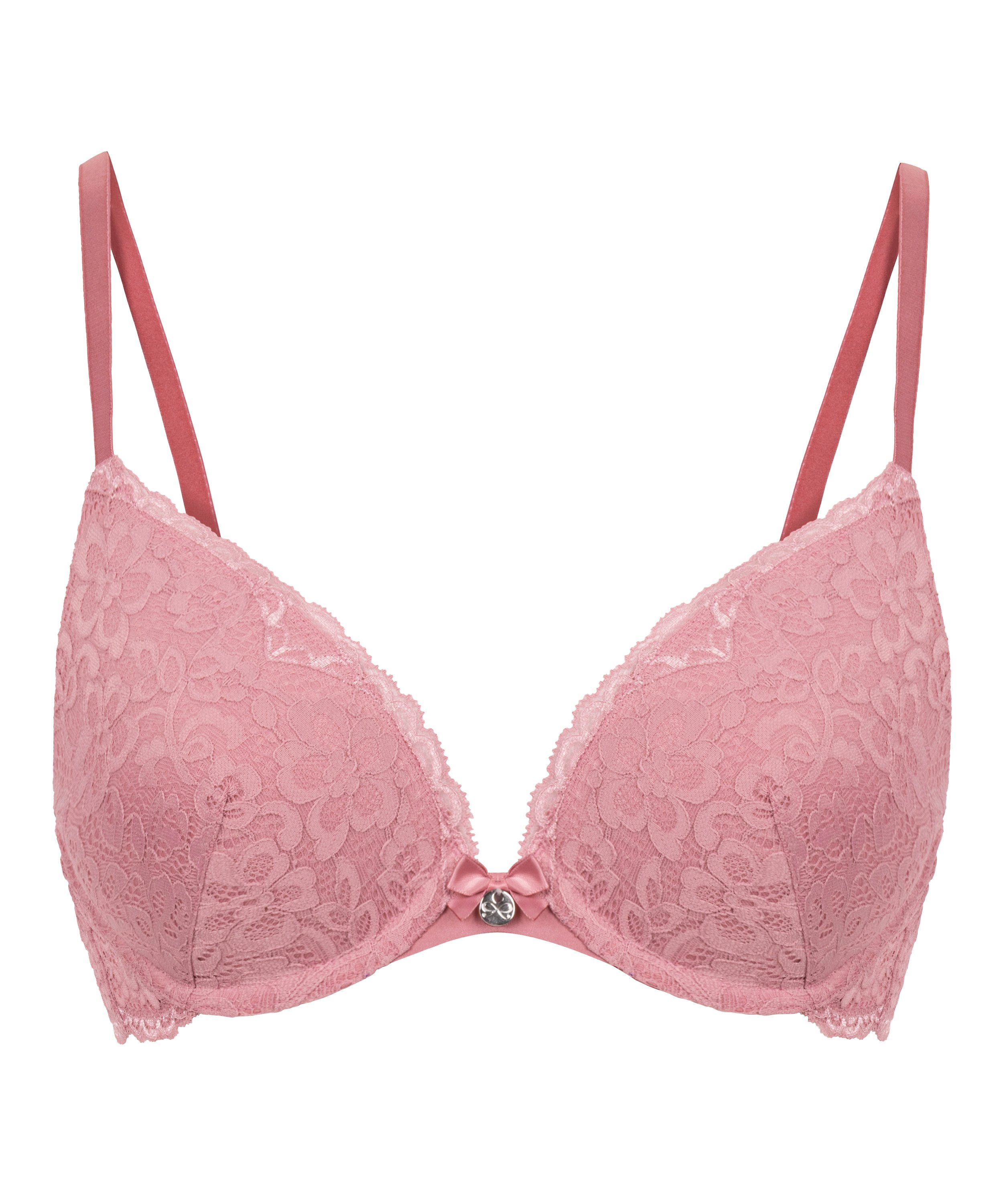 Marine Padded Push-Up Underwired Bra, Pink, main