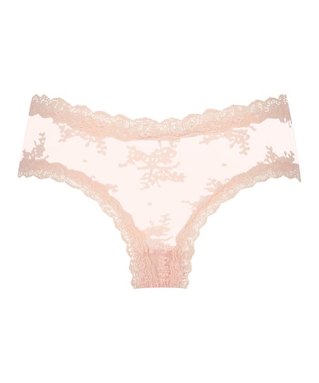 V-shaped Brazilian knickers mesh, Pink