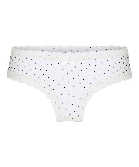 V-shaped Brazilian knickers mesh, White