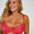 Padded Underwired Demi-Cup Bra Duckie, Red