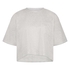 Short-sleeve velours top, Gray