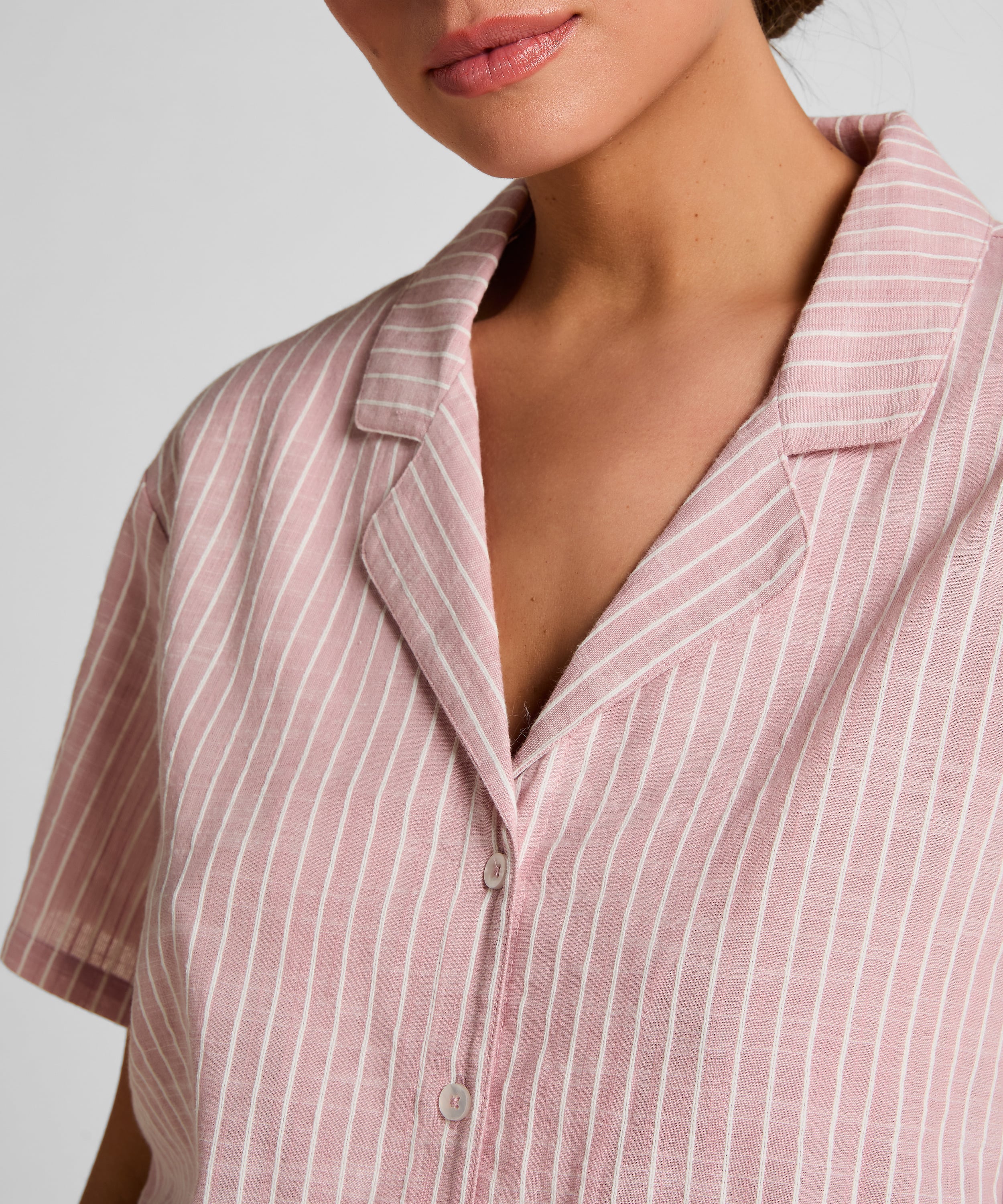 Striped Pyjama Jacket, Pink, main