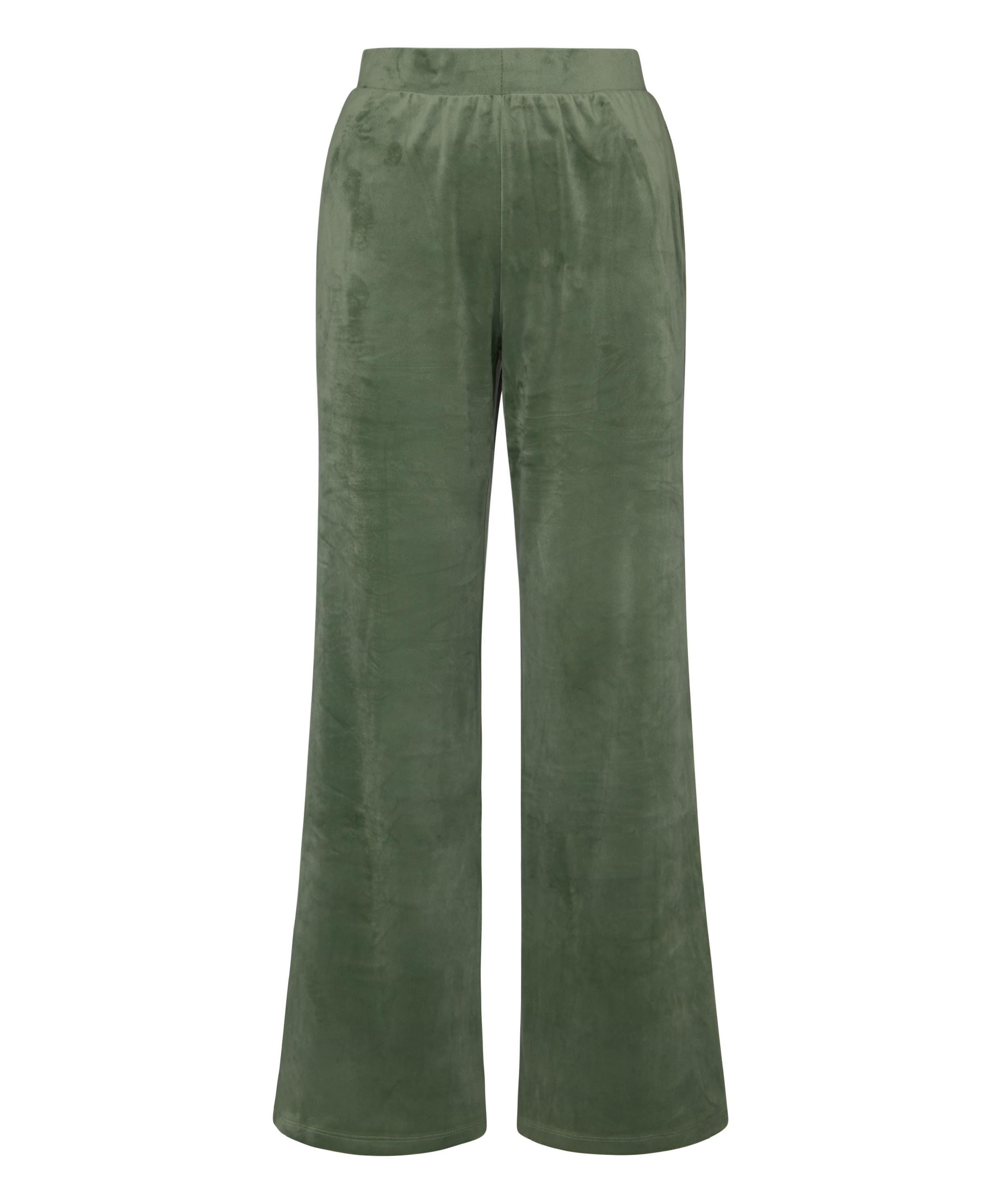 Velours Pyjama Pants, Green, main