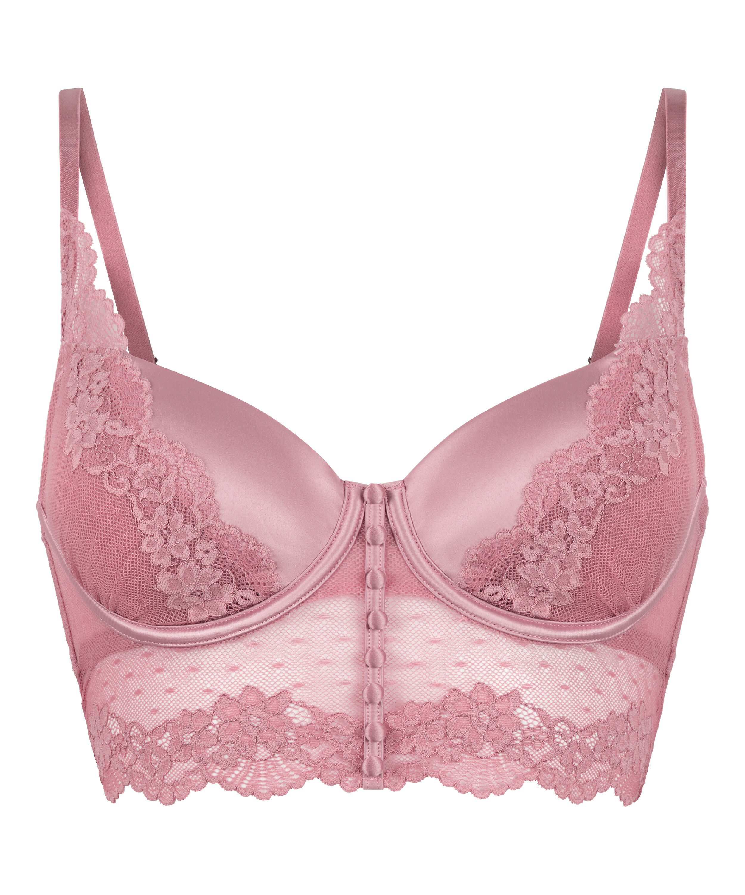 Laila Padded Underwired Longline Bra, Pink