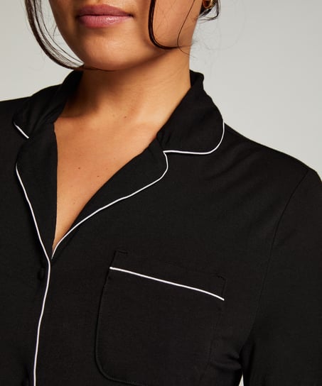 Essential Jersey Shirtdress, Black