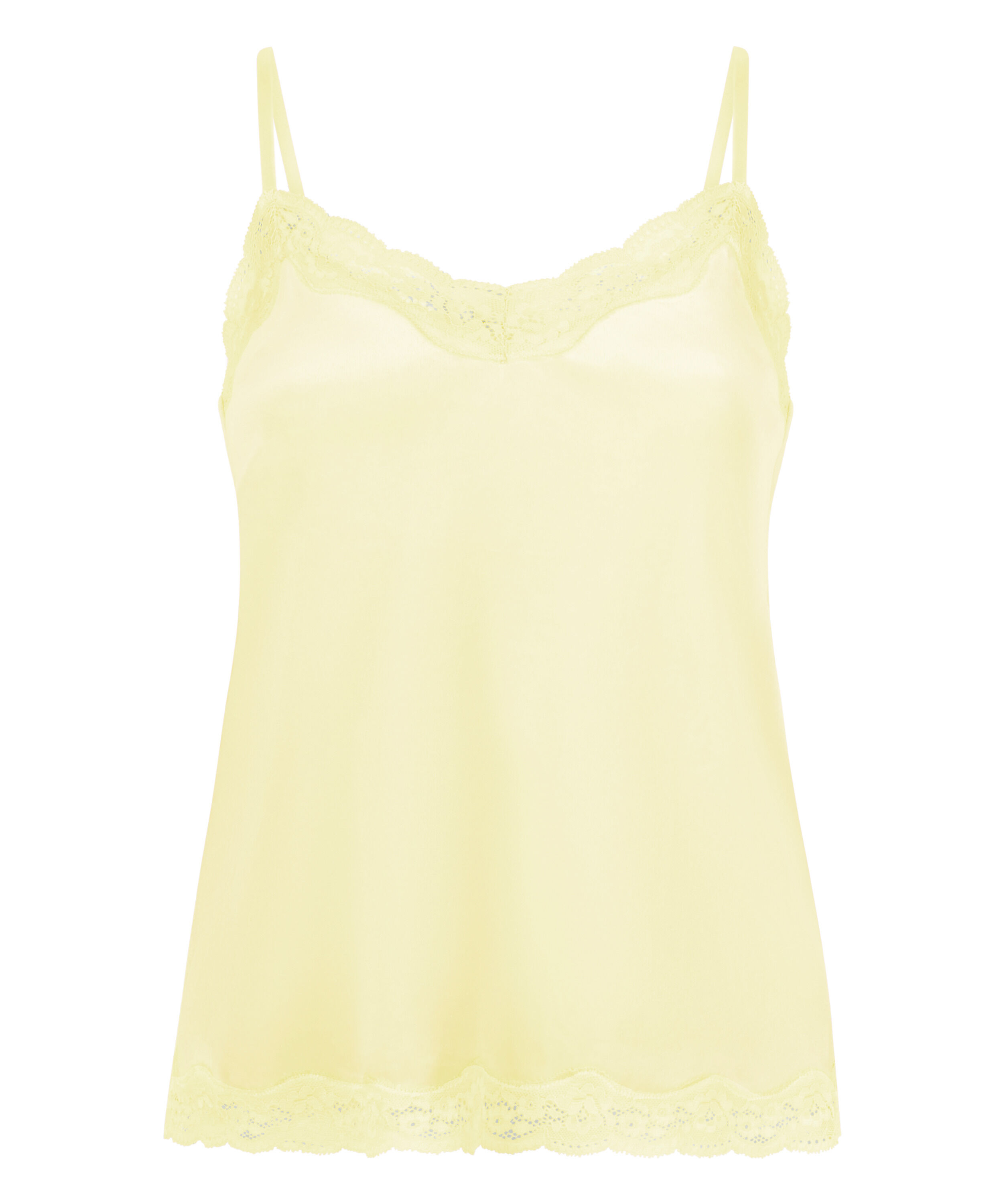 Velours Lace Cami Top, Yellow