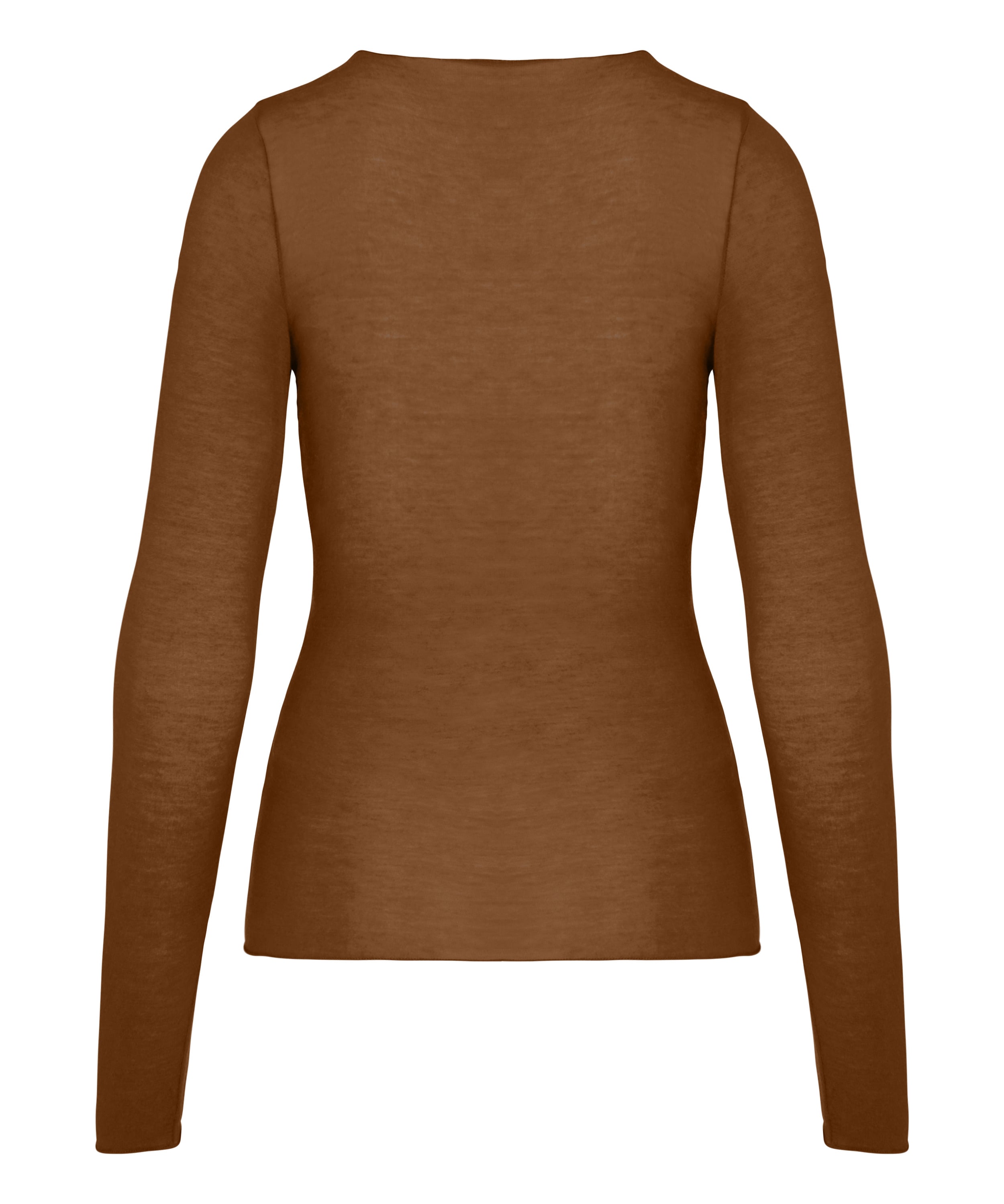 super soft Lace V-Neck Shirt with Cashmere, Brown, main