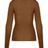 super soft Lace V-Neck Shirt with Cashmere, Brown