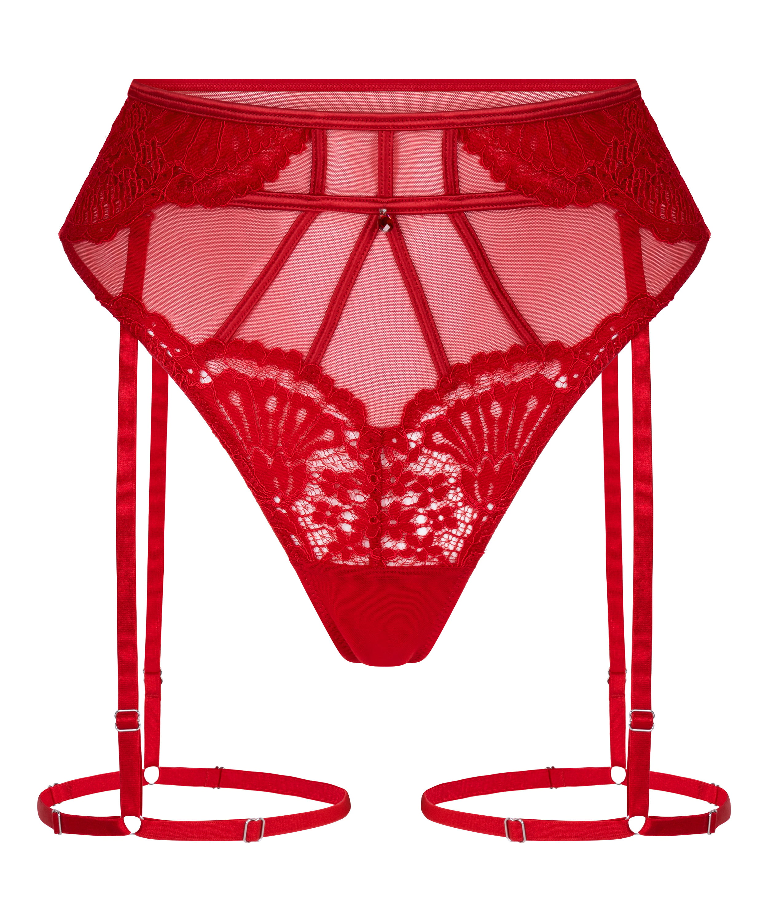 Withney Suspender Thong, Red, main