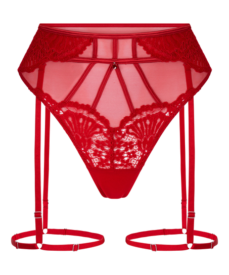 Withney Suspender Thong, Red