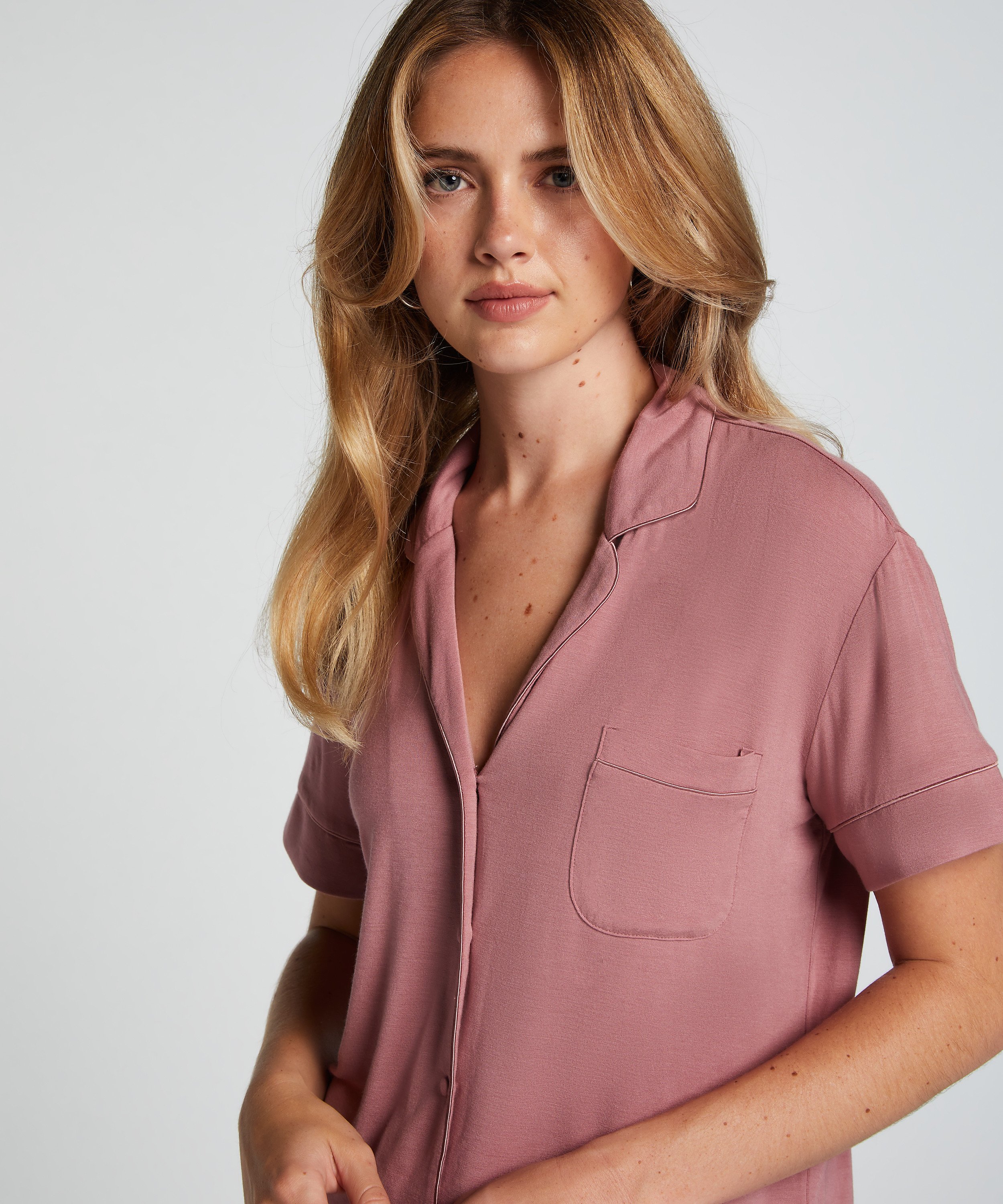 Essential Jersey Short-Sleeved Jacket, Pink, main