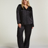 Satin Long-Sleeved Jacket, Black