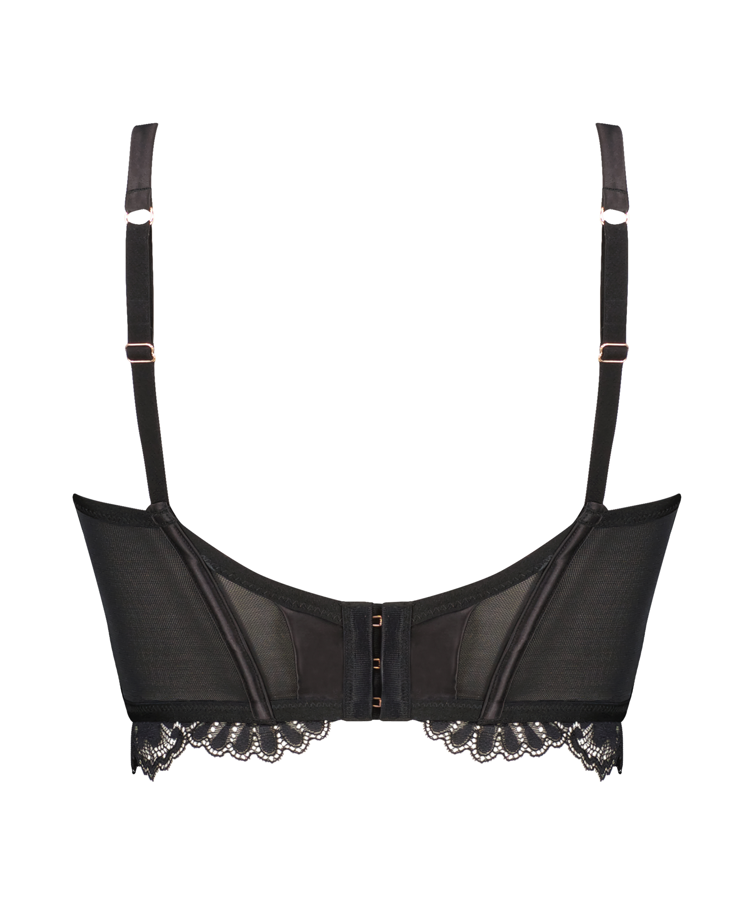 Jamie Non-Padded Underwired Longline Bra, Black, main
