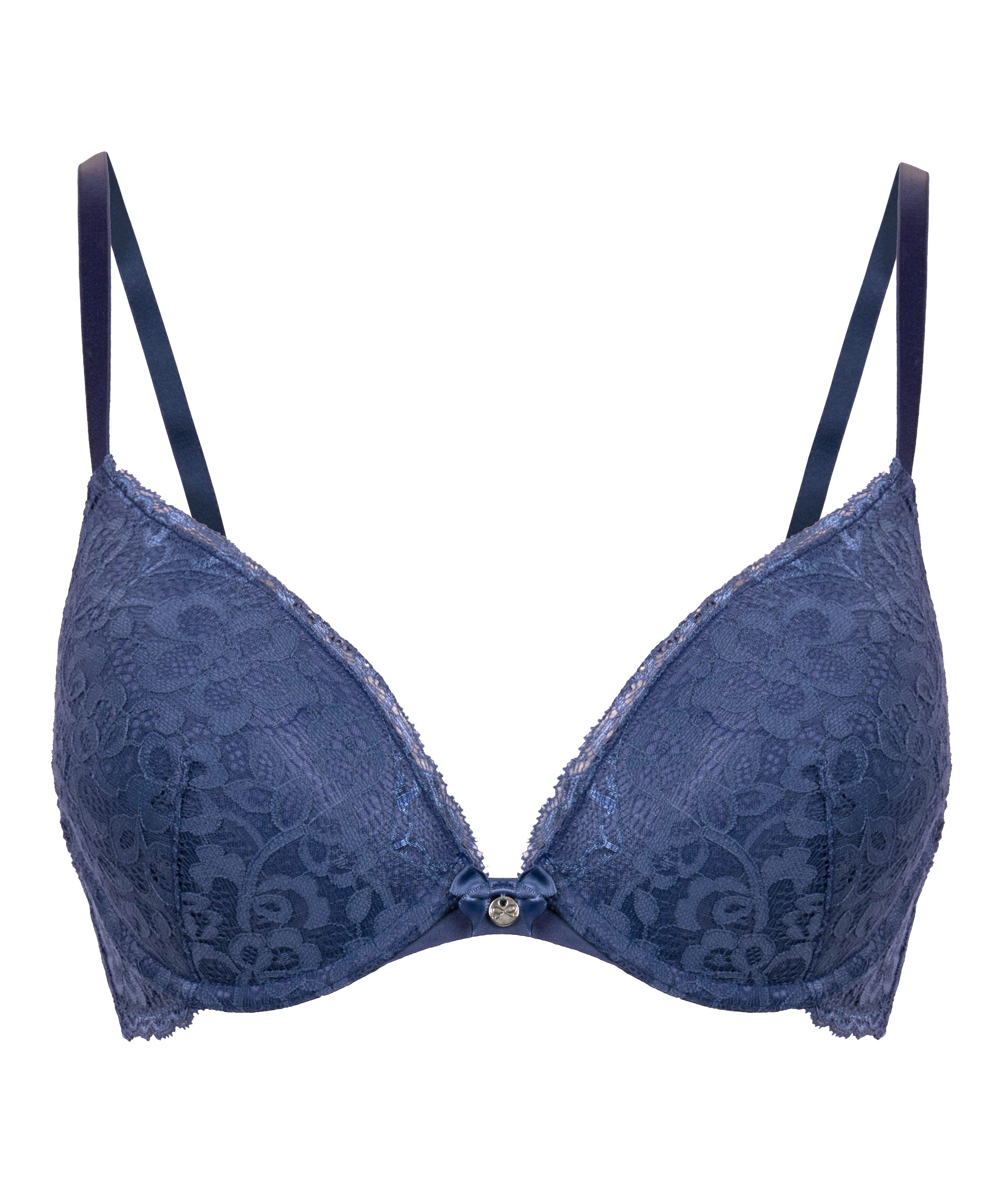 Marine Padded Push-Up Underwired Bra, Blue, main