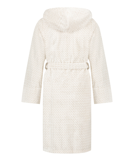 Fleece Bathrobe, Beige