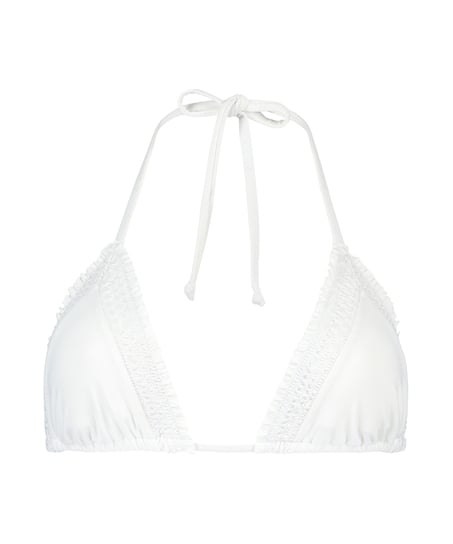 Maldives triangle bikini top, White