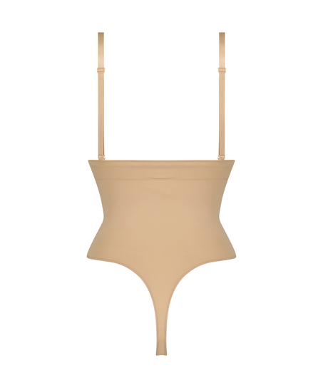 Seamless Enhancing High Waisted Thong, Beige