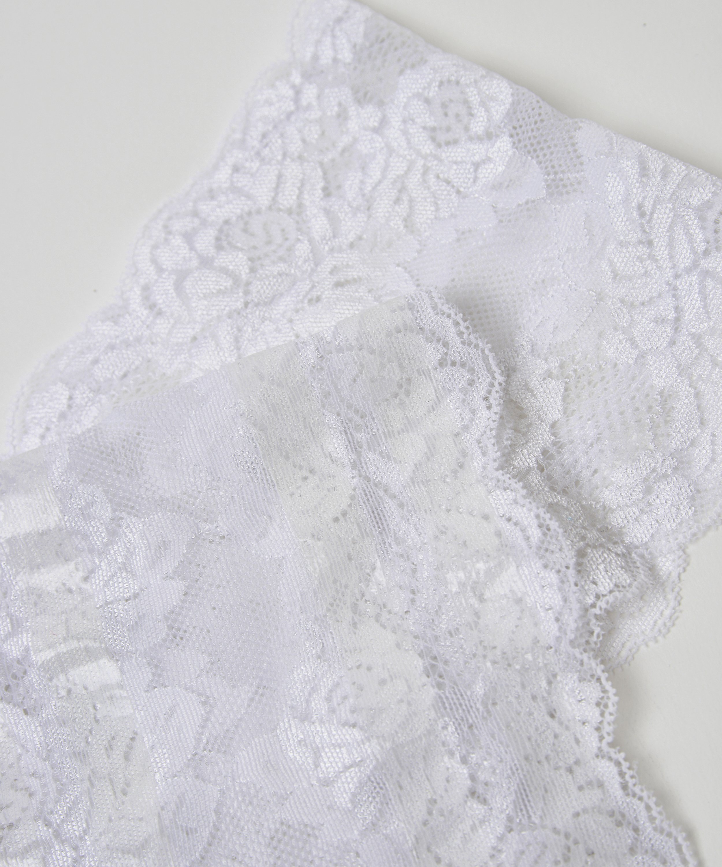 Lace Thigh Bands, White, main