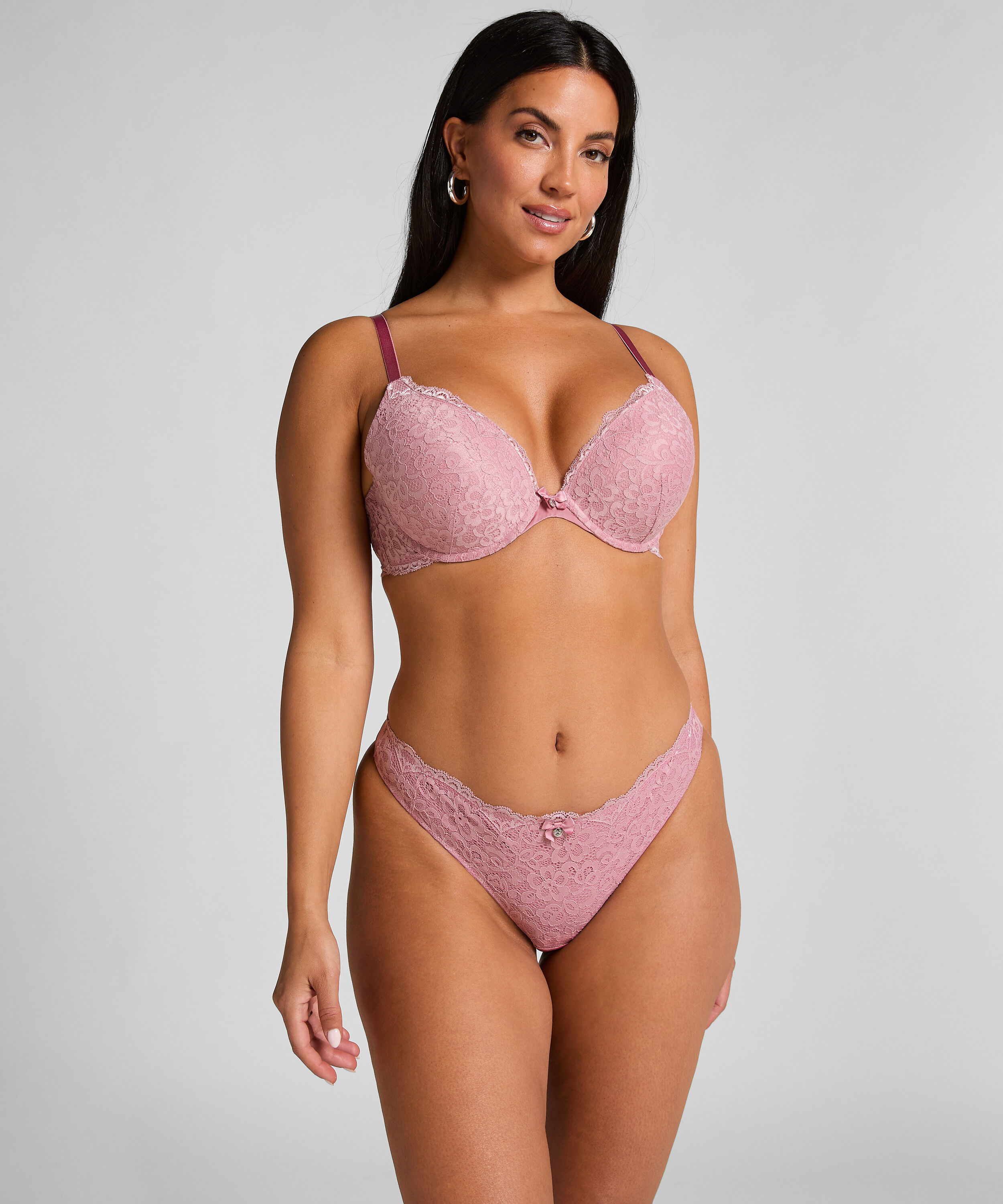 Marine Padded Push-Up Underwired Bra, Pink